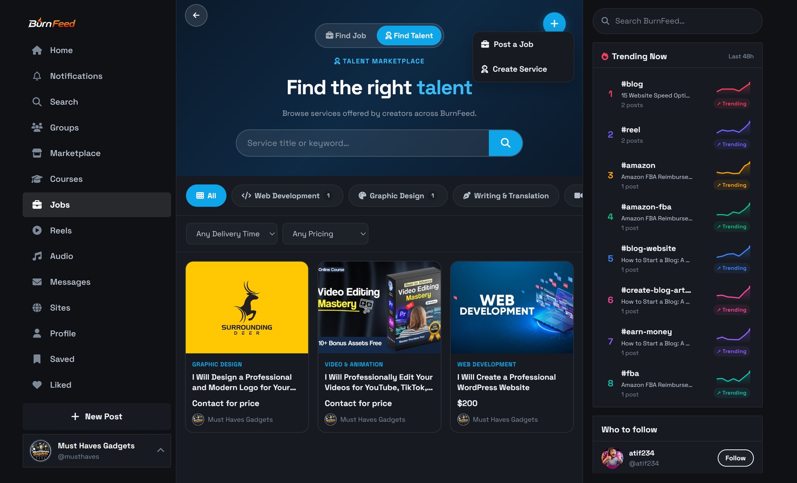 BurnFeed — Global Social Media & Community Platform screenshot