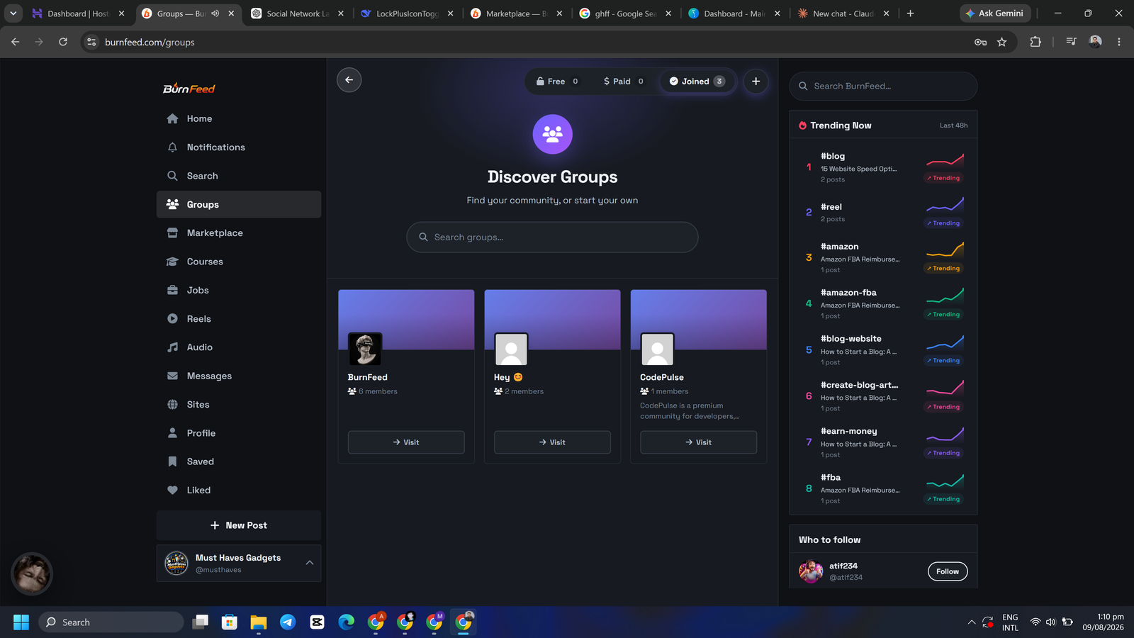 BurnFeed — Global Social Media & Community Platform screenshot